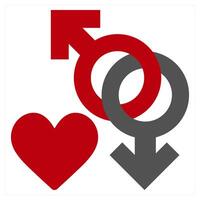 Sexual Orientation icon concept in red filled color vector