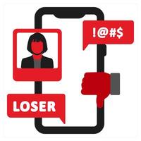 Stop Bullying icon concept in red filled color vector