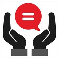 Equal Rights icon concept in red filled color vector