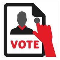Right To Vote icon concept in red filled color vector