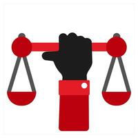 Right to a Fair Trail icon concept in red filled color vector