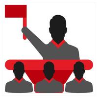 Right to Assemble icon concept in red filled color vector