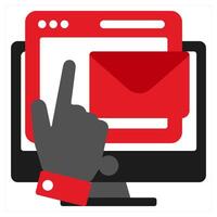 Subscribers icon concept in red filled color vector
