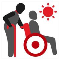 Senior People icon concept in red filled color vector