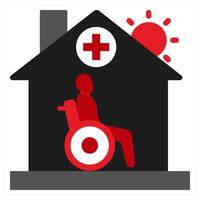 Nursing Home icon concept in red filled color vector