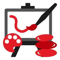Art Therapy icon concept in red filled color vector