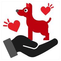 Pets icon concept in red filled color vector