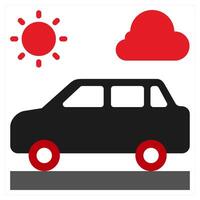 Driving icon concept in red filled color vector