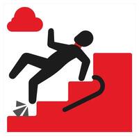 Seniorfall Prevention icon concept in red filled color vector