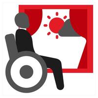 loneliness and problem icon concept in red filled color vector