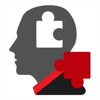 Brain Disorder Prevention icon concept in red filled color vector