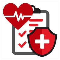 Insurance icon in red filled color vector