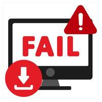 Fail icon concept in red filled color vector