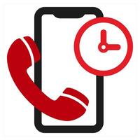 Urgent Call icon concept in red filled color vector