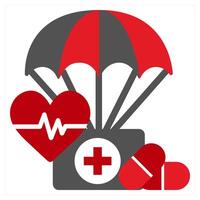 Relief icon concept in red filled color vector