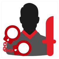 Violation icon concept in red filled color vector