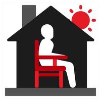 Loneliness in red filled color vector