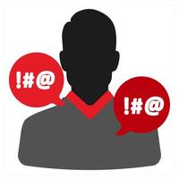 Pychological Abuse icon concept in red filled color vector