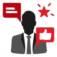 Criticism icon concept in red filled color vector