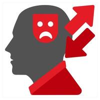 Depression icon in red filled color vector