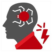 Phobia icon concept in red filled color vector