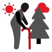 Loneliness and insecurity concept in red filled color vector