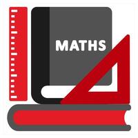 Maths icon concept in red filled color vector