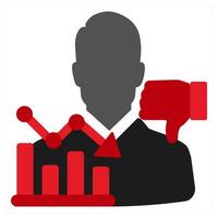Loss Motivation icon concept in red filled color vector