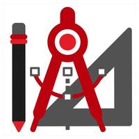 Tools icon in red filled color vector