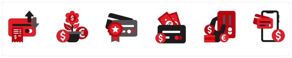 A set of 6 business icons as transaction, investments vector