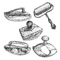 ink blotter set sketch hand drawn vector