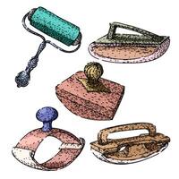 ink blotter set sketch drawn vector