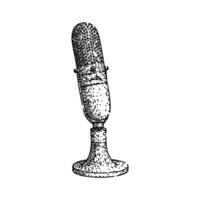 dynamic microphone sketch hand drawn vinage vector