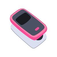sensor oxygen fingertip monitor cartoon illustration vector