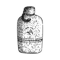 alcohol pocket flask sketch hand drawn vector