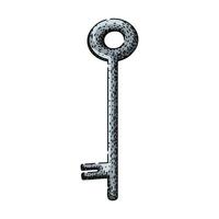 lock skeleton key drawn vector
