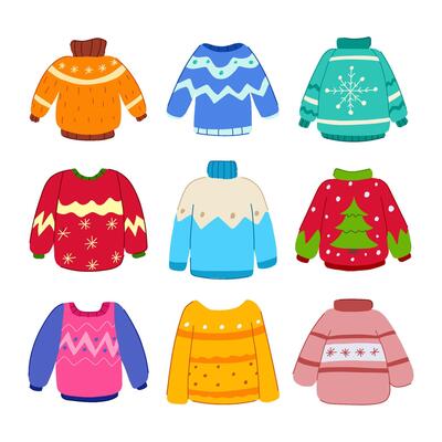 winter sweater cozy set illustration