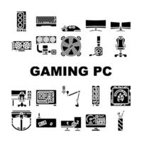 gaming pc hardware processor set vector