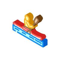 kayaking spring isometric icon illustration vector