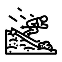 spring skiing spring line icon illustration vector