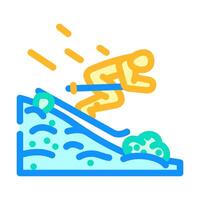 spring skiing spring color icon illustration vector
