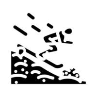spring skiing spring glyph icon illustration vector