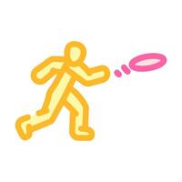 playing frisbee summer spend time color icon illustration vector
