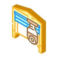 garage security camera isometric icon illustration vector