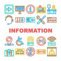 information data knowledge icon set vector