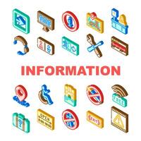 information data knowledge icons set vector