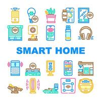smart home wellness automation set vector