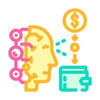 transaction monitoring ai fintech color icon illustration vector