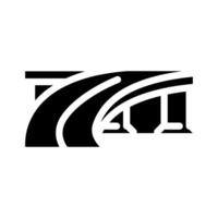 exit ramp highway road glyph icon illustration vector