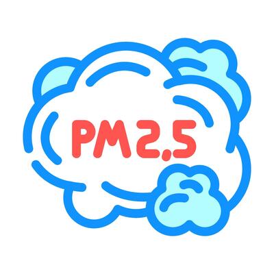 smog cloud labeled air pollution color icon illustration